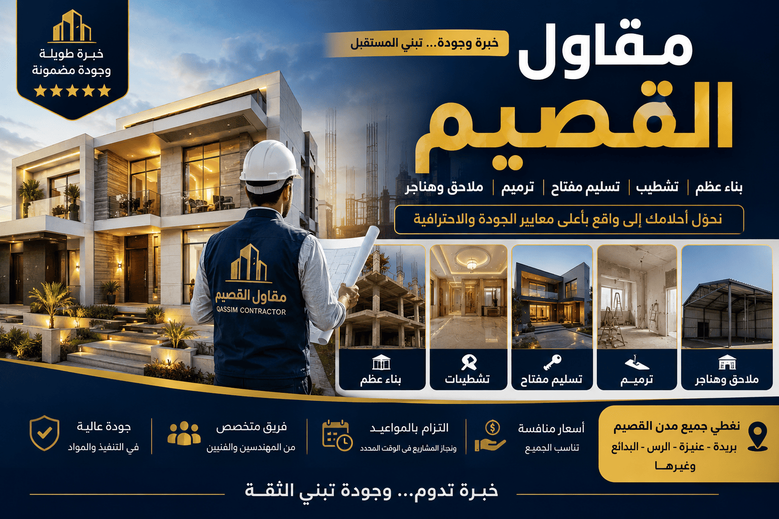 مقاول ترميم وتشطيبات وهناجر في القصيم – احترافية لا تُضاهى